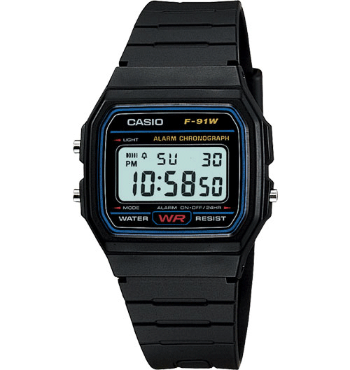 Hiking watch CASIO F91W-1 with simple interface